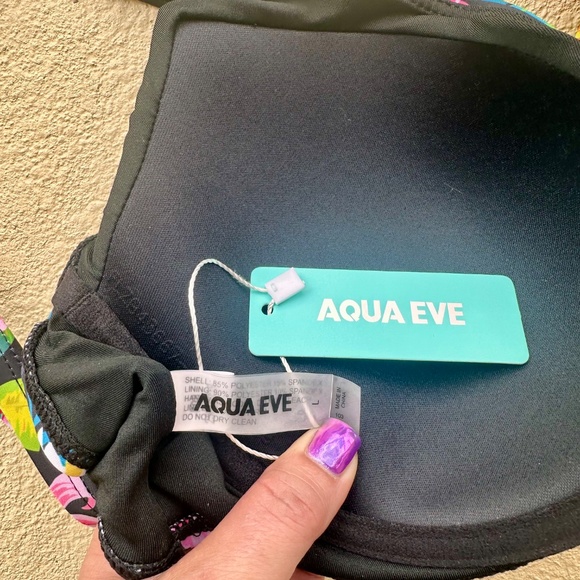 Aqua Eve, Underwire Push Up Bikini Top W/ Butterfly Swim Skorts, Size L - Picture 10 of 13